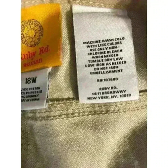 Ruby Red Womens 18w kaki Pants - Picture 11 of 11